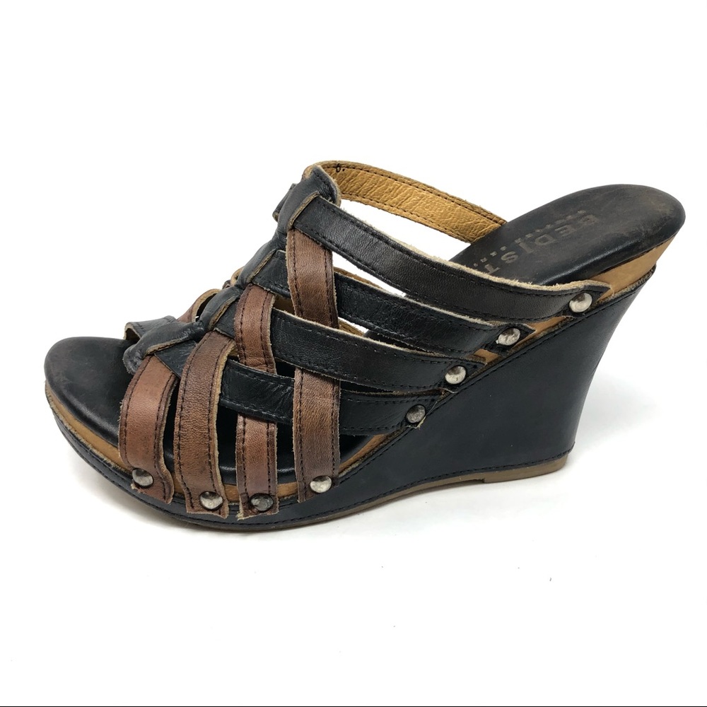 Bed Stu GINA Wedge Sandals Strappy Studded 6